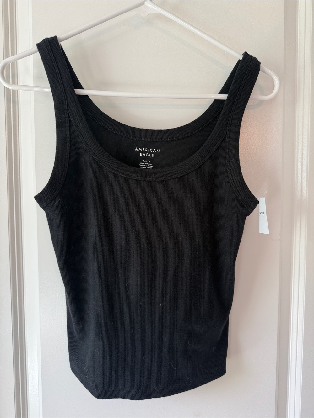 American Eagle Outfitters Black Ribbed Scoop Tank